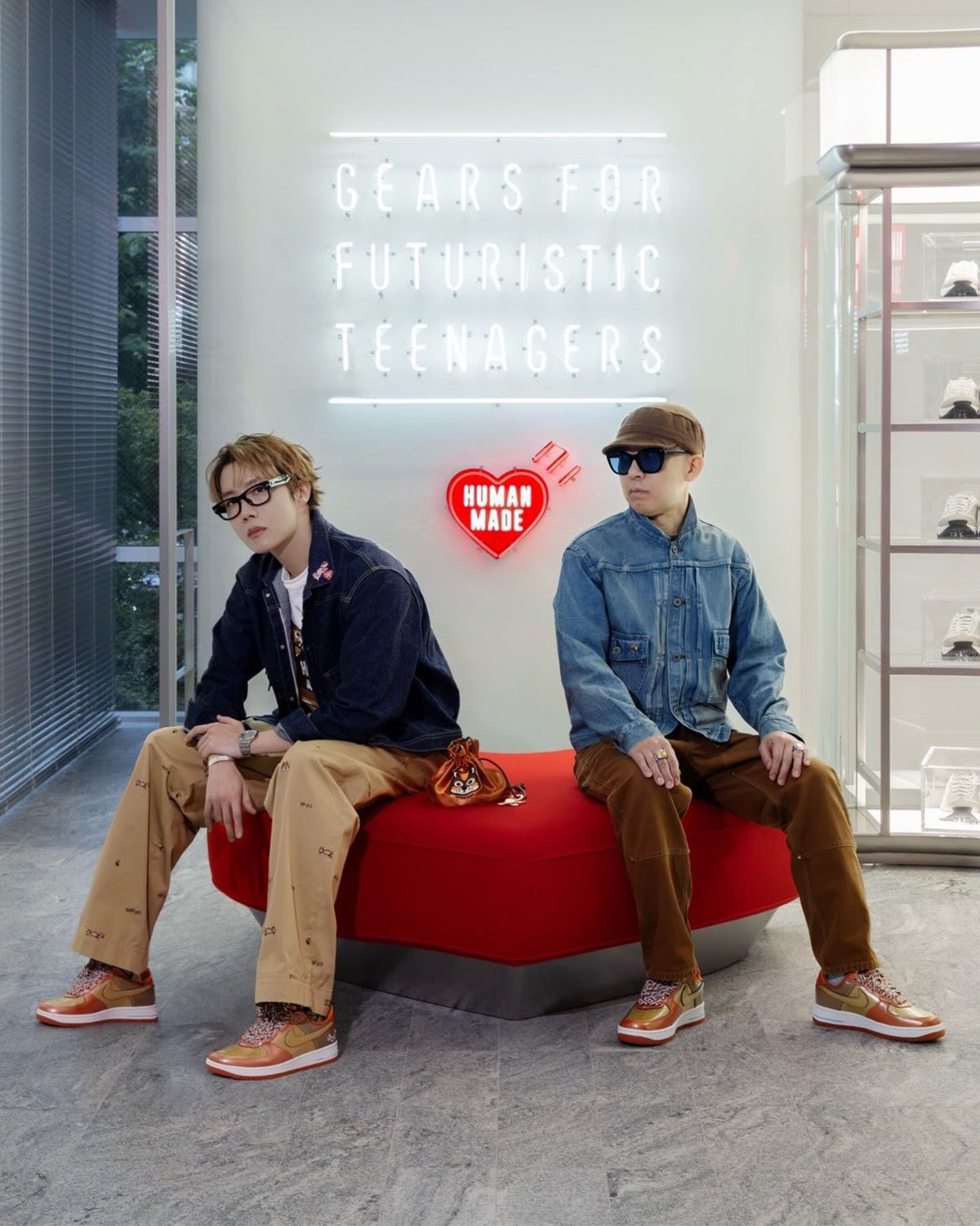 NIGO and J-hope Turn a Nike Air Force 1 Into a Sunrise, and Skip the Swoosh — photo 3