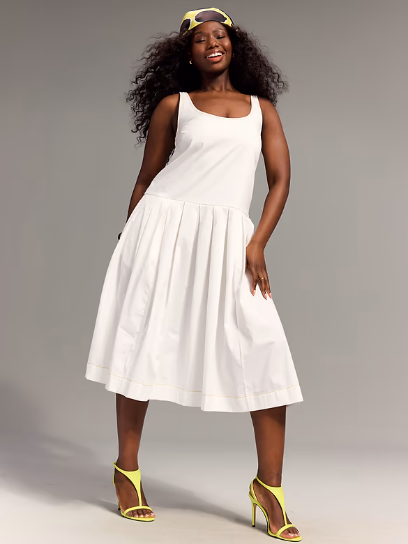 Old Navy x Christopher John Rogers Poplin Drop-Waist Dress