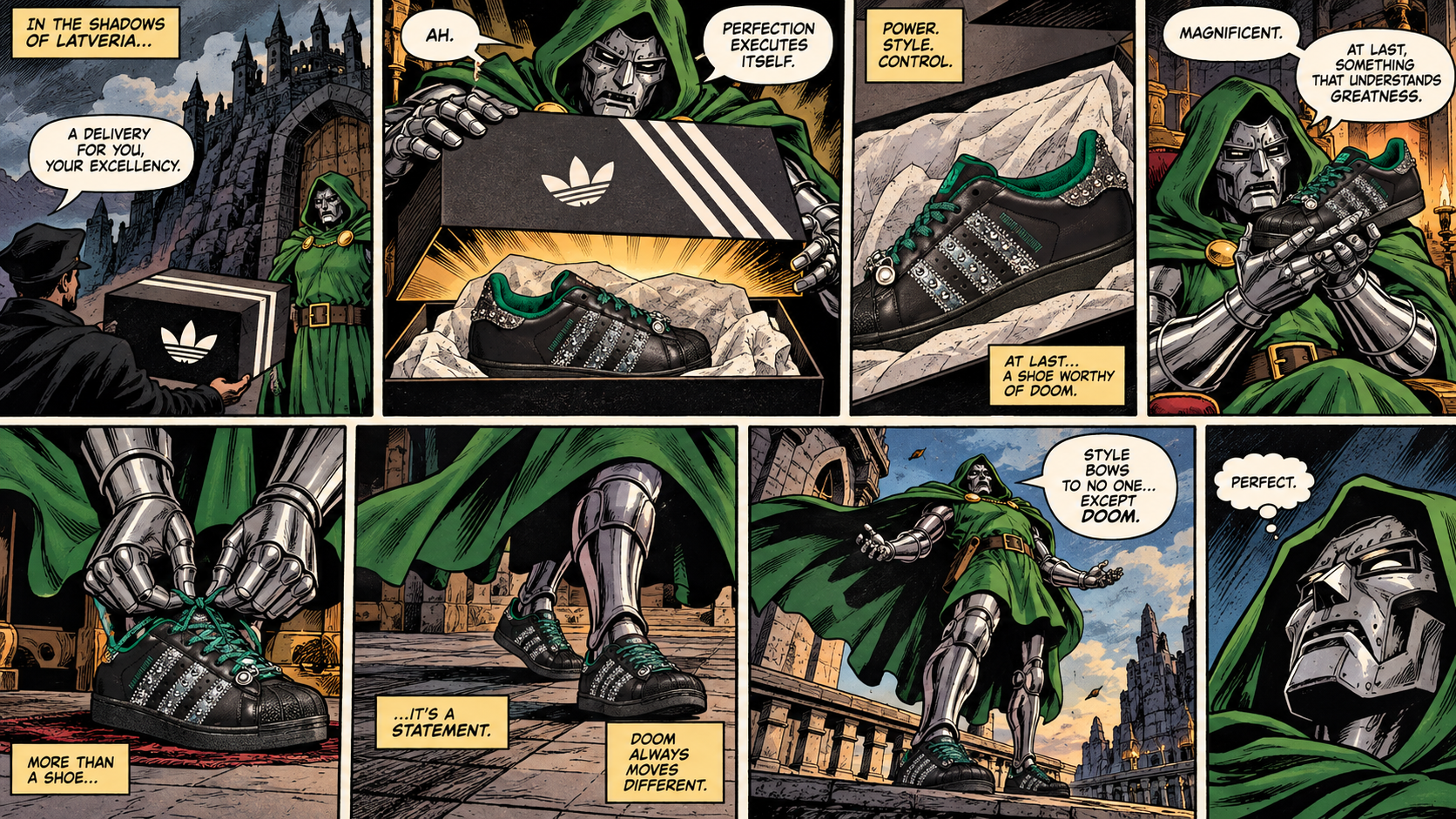 adidas Turns the Superstar Into an Avengers Roster, and Doctor Doom Gets the First Pair